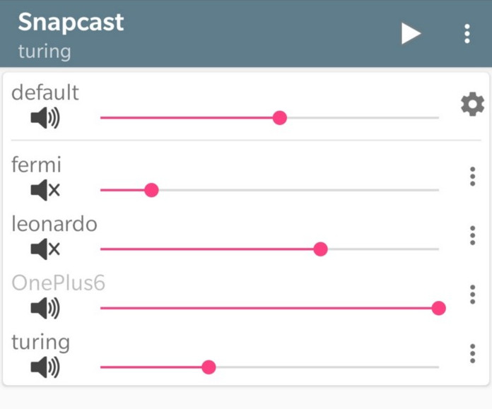 Snapcast app interface